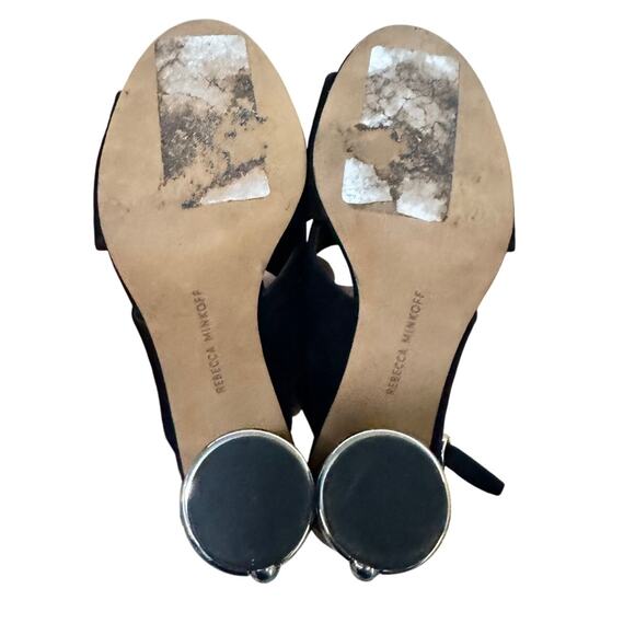 Rebecca Minkoff Black Suede Slingback Block Heel Sandals Women’s 6M - Picture 9 of 9